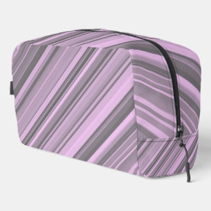 Bolsa de aseo con rayas grises moradas