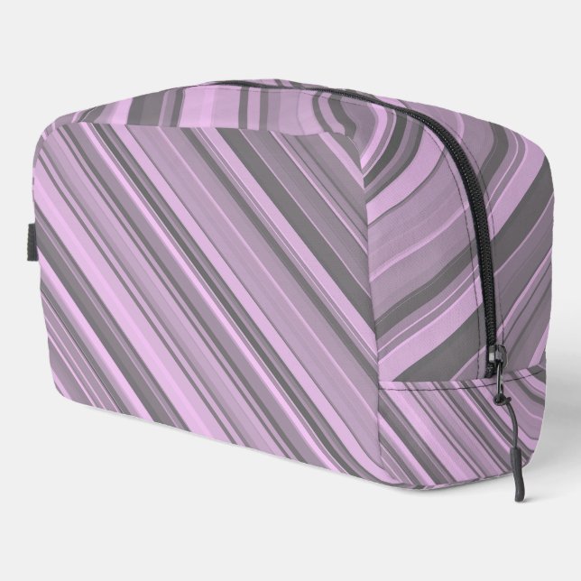 Bolsa de aseo con rayas grises moradas (Esquina derecha)
