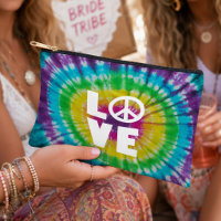 Bolsa de aseo con símbolo de paz Tie-Dye LOVE Rega