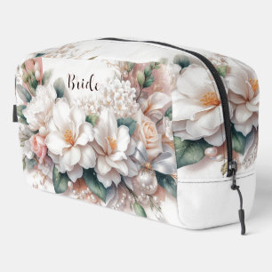 Bolsa de aseo floral Gardenia Blanca y Perlas