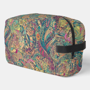 Bolsa de aseo Retro Hippie: Fantasía Mosaico