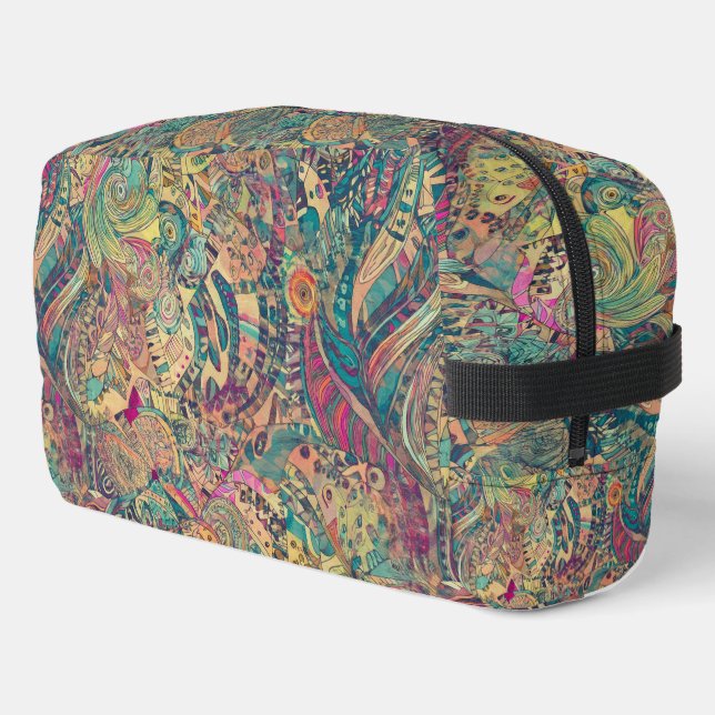 Bolsa de aseo Retro Hippie: Fantasía Mosaico (Esquina izquierda)