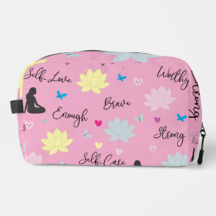 Bolsa de aseo rosa diseño de salud mental