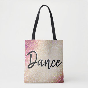 Bolsa de baile tote Faux Gold y Purpurina Rosa