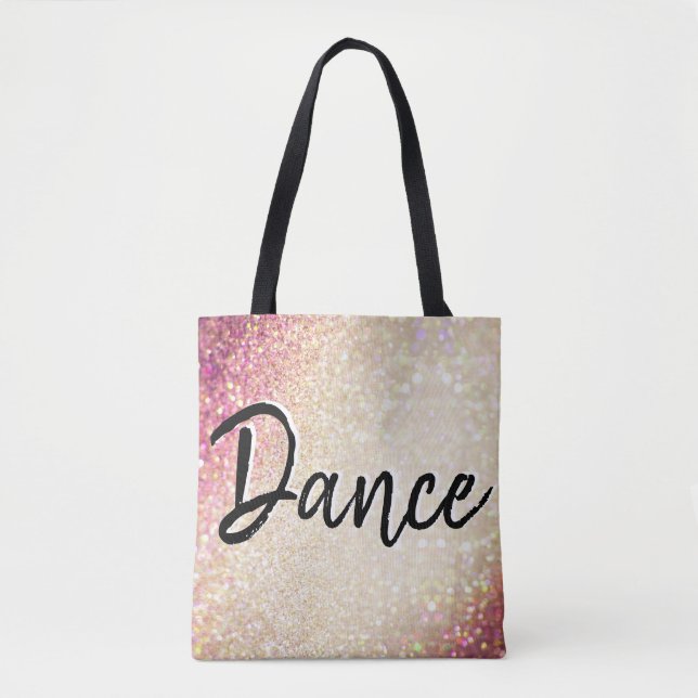 Bolsa de baile tote| Faux Gold y Purpurina Rosa (Anverso)
