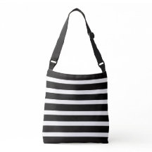BOLSA DE BANDOLERA A RAYAS NEGRAS Y BLANCAS