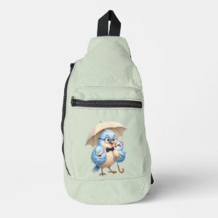 Bolsa de bandolera de padre y bebé pájaro