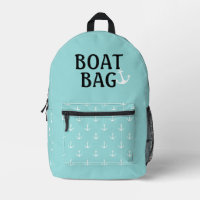 Bolsa de barco aqua y blanca con anclas