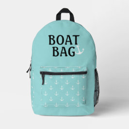 Bolsa de barco aqua y blanca con anclas