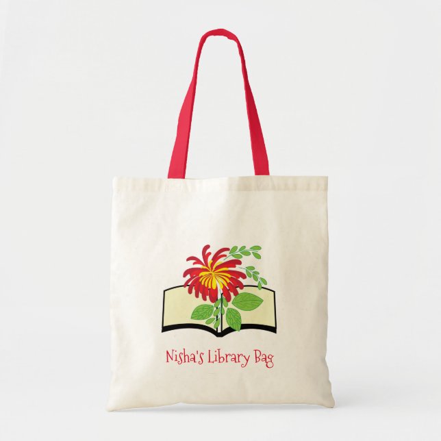 Bolsa de biblioteca de flores bonitas para niños (Frente)