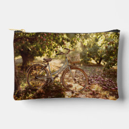 Bolsa de bicicleta vintage de bosque otoñal
