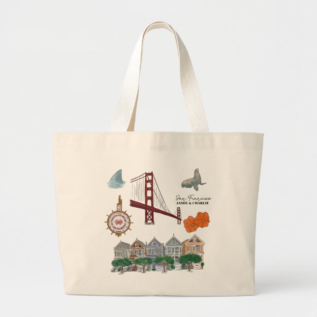 Bolsa de bienvenida Boda del Tote de San Francisco (Frente)