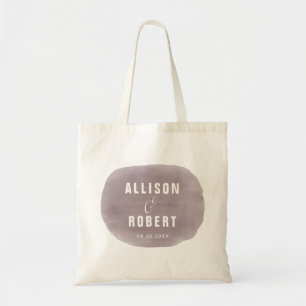 Bolsa de bienvenida de boda con acuarela púrpura d