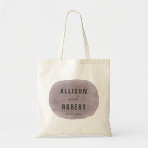 Bolsa de bienvenida de boda con acuarela púrpura d