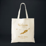 Bolsa de bienvenida de Boda de Anguila, oro<br><div class="desc">Boda de fin de semana bolso de regalo de bienvenida para huéspedes fuera de la ciudad a su boda,  con imagen de Anguila. Llena el tote con tus golosinas favoritas.</div>
