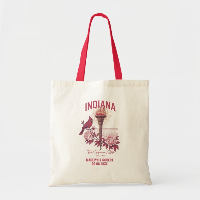 Bolsa de bienvenida de boda de Indiana, dama de ho (Frente)