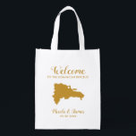 Bolsa de bienvenida de Boda de mapa de República D<br><div class="desc">Boda de fin de semana,  bolsa de regalo de bienvenida para huéspedes fuera de la ciudad a su boda,  con imagen de República Dominicana,  con el corazón que usted puede poner en la ubicación precisa. Rellene el tote con sus golosinas favoritas.</div>