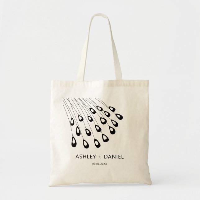 Bolsa de bienvenida de Boda de plumas de pavo real (Frente)