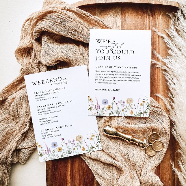 Bolsa de bienvenida de Boda floral y tarjeta tiner (Subido por el creador)