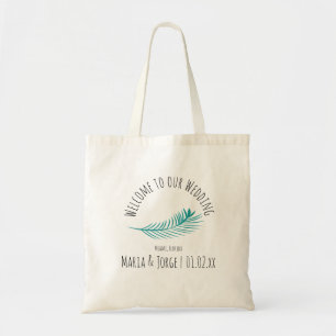 Bolsa de bienvenida de boda Hoja de palmera