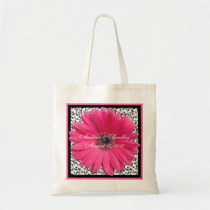 Bolsa de bienvenida de Boda negro rosa Gerbera Dai