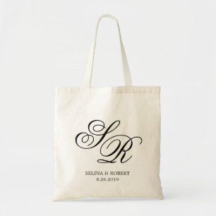 Bolsa de bienvenida de boda personalizada con inic