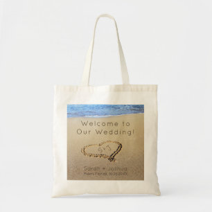 Bolsa de bienvenida de bodas de playa - Iniciales
