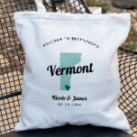 Bolsa de bienvenida de cualquier Boda de Mapa Verm<br><div class="desc">Boda de fin de semana bolso de regalo de bienvenida para huéspedes fuera de la ciudad a su boda, con imagen de Vermont. Puede editar los colores de cualquier parte de este diseño, así como mover el corazón a la ubicación de su boda. Para cambiar los colores, haga clic en...</div>