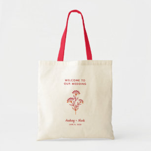 Bolsa de bienvenida de invitado boda con flores si
