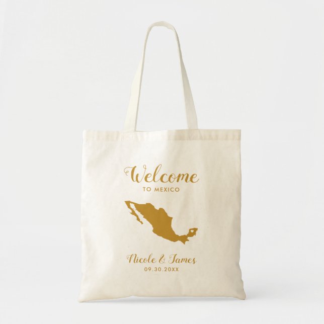 Bolsa de bienvenida de la boda de destino de Méxic (Frente)