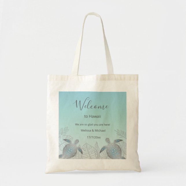 Bolsa de bienvenida de la boda de la playa de las  (Frente)
