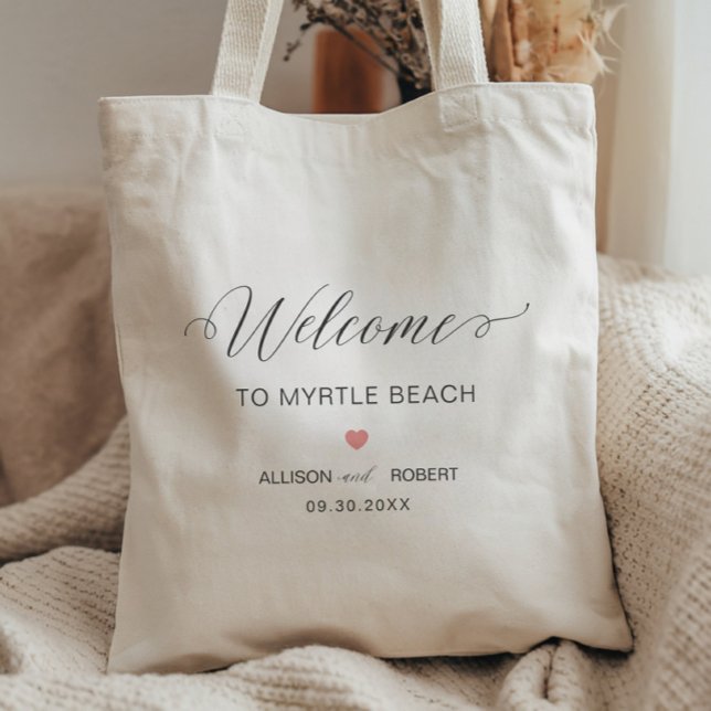 Bolsa de bienvenida para boda con corazón rosa (Subido por el creador)