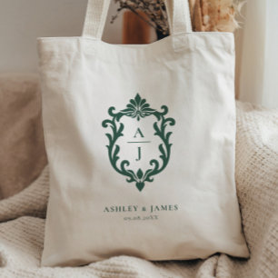 Bolsa de bienvenida para boda con cresta ornamenta