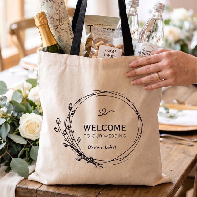Bolsa de bienvenida para boda con estampado floral (Subido por el creador)