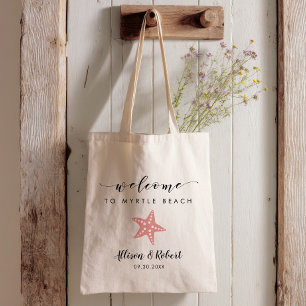 Bolsa de bienvenida para boda con estrella de mar 