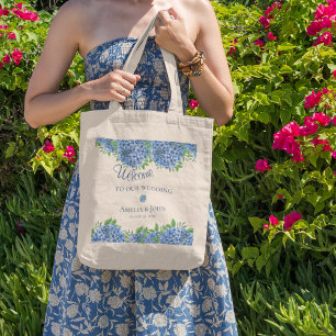 Bolsa de Bienvenida para Boda con Hortensias Azule