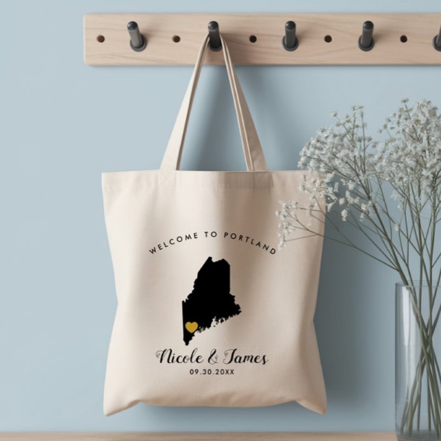 Bolsa de bienvenida para boda con mapa de Maine, n (Subido por el creador)