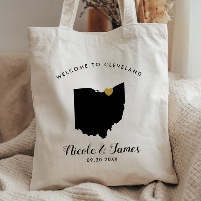 Bolsa de bienvenida para boda con mapa de Ohio, ne (Subido por el creador)
