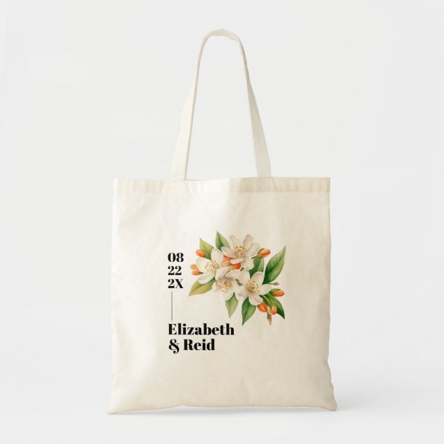 Bolsa de bienvenida para boda de Flor de Naranjo (Frente)