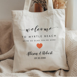 Bolsa de bienvenida para boda en hotel de destino,