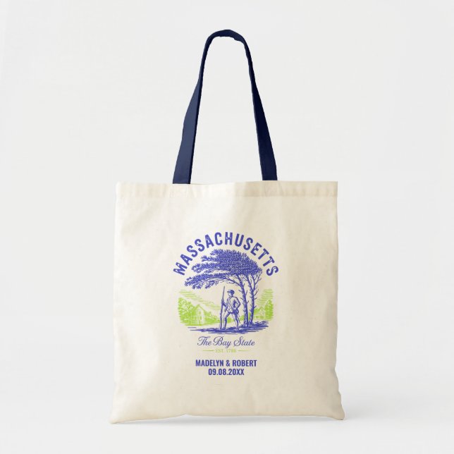 Bolsa de Bienvenida para Boda en Massachusetts, Am (Frente)