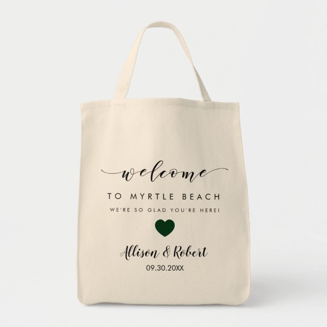Bolsa de bienvenida para bodas con itinerario de e (Frente)