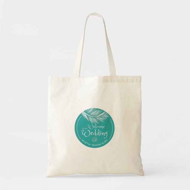Bolsa de bienvenida para el Boda Turqoise de hojas (Frente)