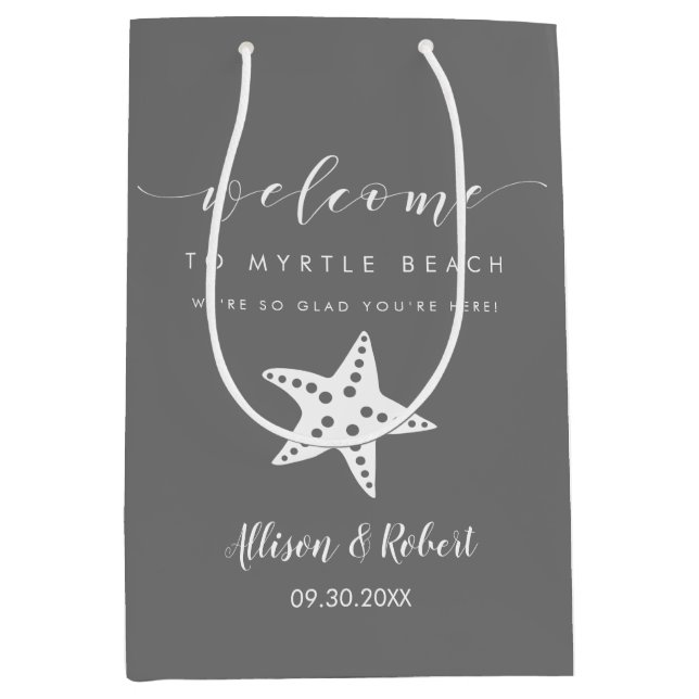 Bolsa de bienvenida Starfish para invitado de boda (Anverso)