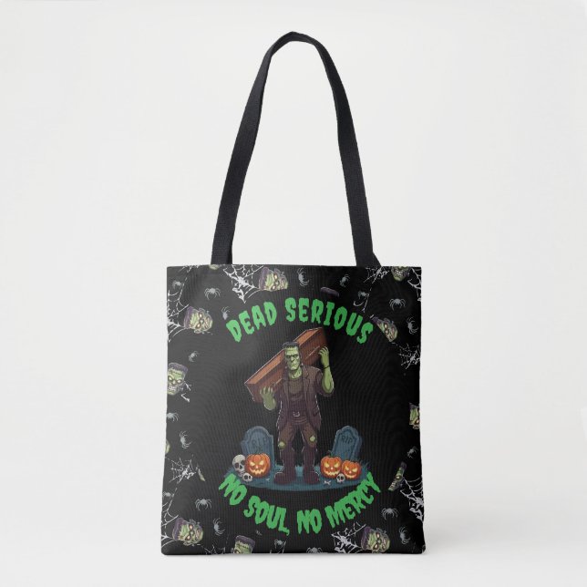 Bolsa de 🖤 Black Frankenstein Halloween Tote (Anverso)
