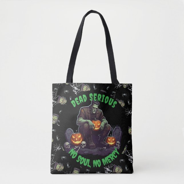 Bolsa de 🖤 Black Frankenstein Halloween Tote (Anverso)