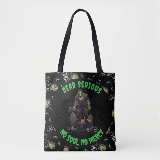 Bolsa de 🖤 Black Frankenstein Halloween Tote (Anverso)