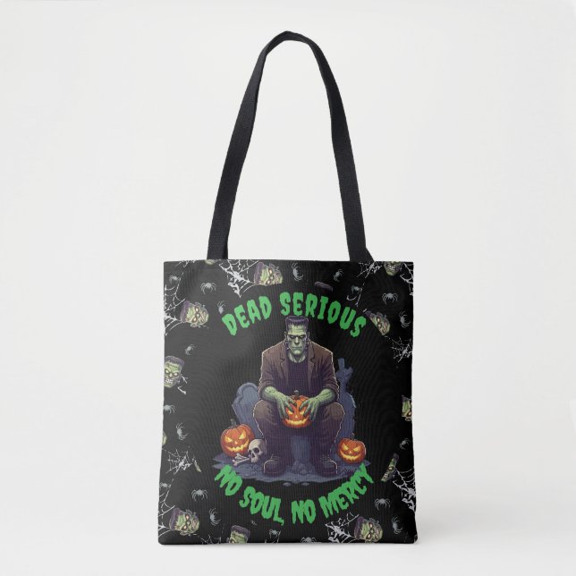 Bolsa de 🖤 Black Frankenstein Halloween Tote (Anverso)