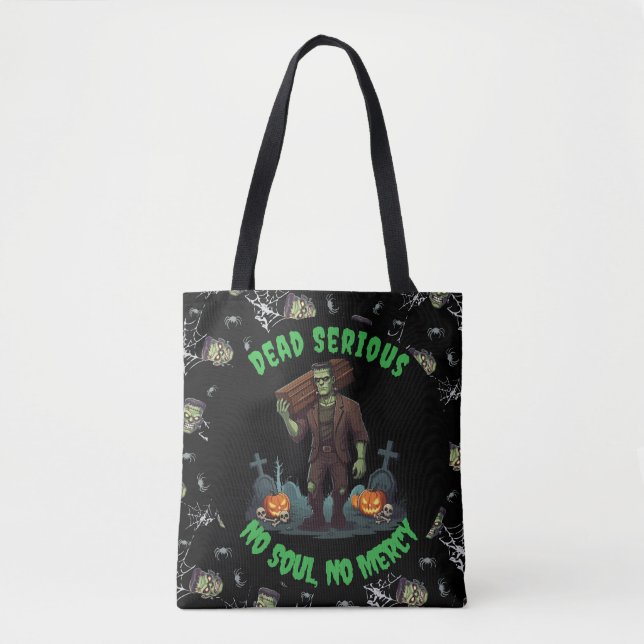 Bolsa de 🖤 Black Frankenstein Halloween Tote (Anverso)