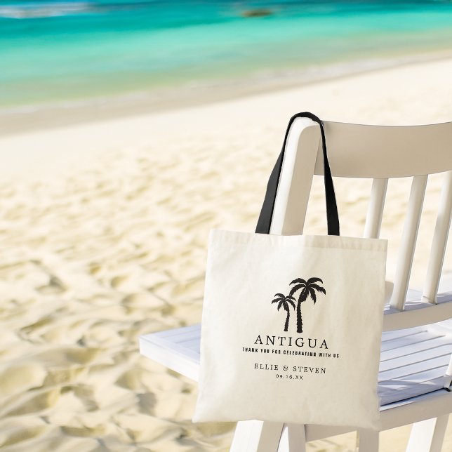 Bolsa de boda de destino Palmeras (Destination Wedding Bag Palm Trees Tote Bag)